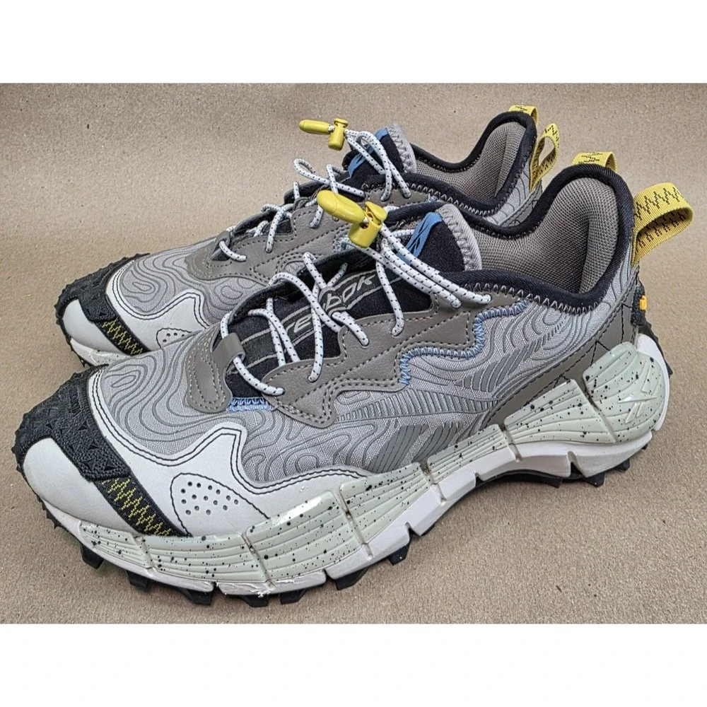 Reebok (Sz 6) Zig Kinetica II Edge GX0117 Boulder Gray men's Trail Shoes